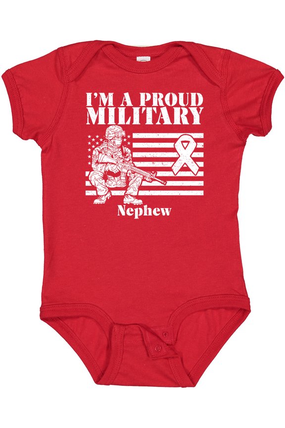 Proud Military Nephew Red Friday Boys Baby Bodysuit