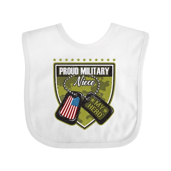 Inktastic Proud Military Niece Girls Baby Bib