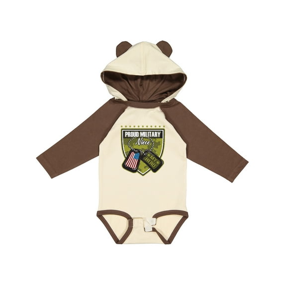 Inktastic Proud Military Niece Girls Long Sleeve Baby Bodysuit