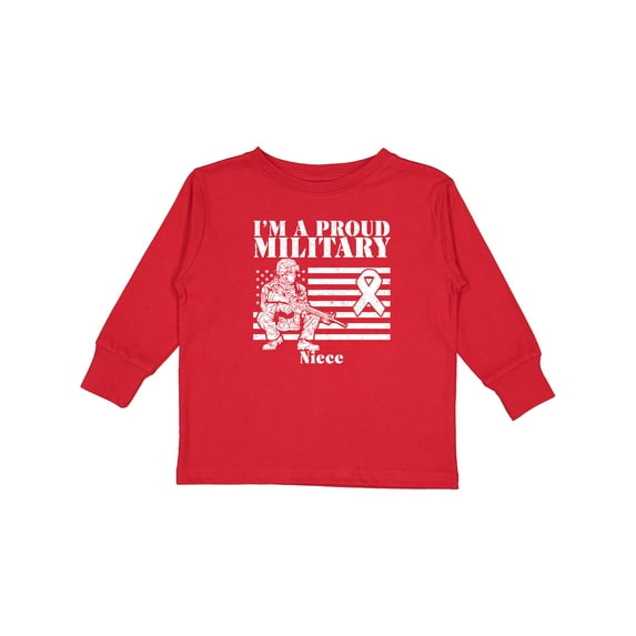 Inktastic Proud Military Niece Red Friday Girls Long Sleeve Toddler T-Shirt