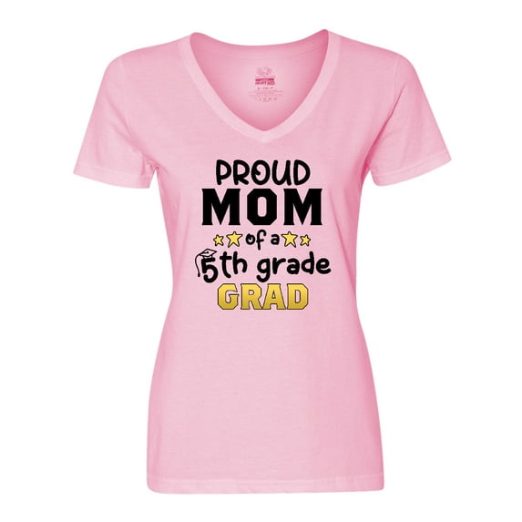 Inktastic Proud Mom of a Fifth Grade Grad Women's V-Neck T-Shirt