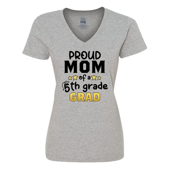 Inktastic Proud Mom of a Fifth Grade Grad Women's V-Neck T-Shirt
