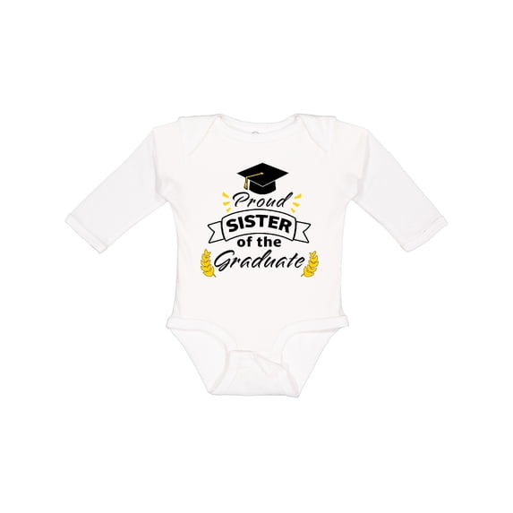 Inktastic Proud Sister of the Graduate-family Graduation Boys or Girls Long Sleeve Baby Bodysuit