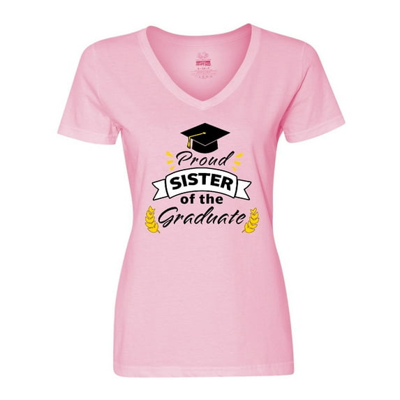 Inktastic Proud Sister Of The Graduate-Family Graduation Women's V-Neck T-Shirt