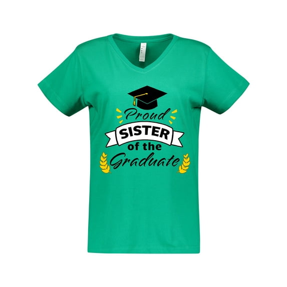 Inktastic Proud Sister Of The Graduate-Family Graduation Women's V-Neck T-Shirt