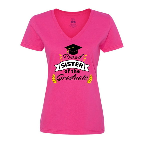 Inktastic Proud Sister Of The Graduate-Family Graduation Women's V-Neck T-Shirt