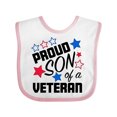 thumbnail image 1 of Inktastic Proud Son of a Veteran- Veterans Day Boys Baby Bib, 1 of 4