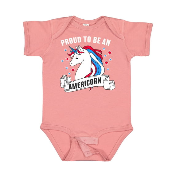 Inktastic Proud To Be an Americorn with Unicorn and Stars Boys or Girls Baby Bodysuit