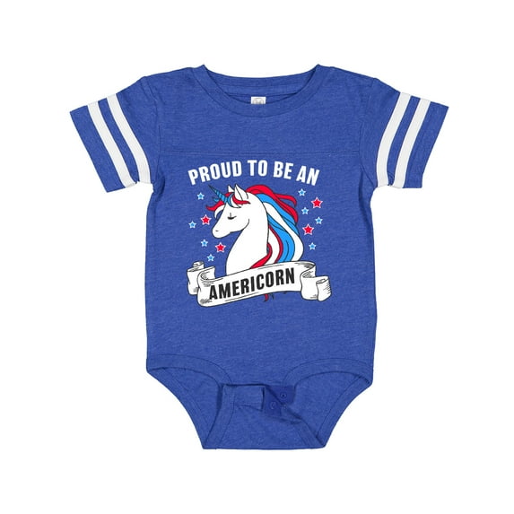 Inktastic Proud To Be an Americorn with Unicorn and Stars Boys or Girls Baby Bodysuit