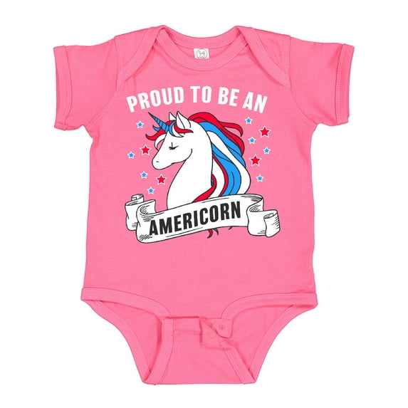 Inktastic Proud To Be an Americorn with Unicorn and Stars Boys or Girls Baby Bodysuit