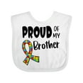 thumbnail image 1 of Inktastic Proud of My Brother Autism Awareness Puzzle Piece Ribbon Boys or Girls Baby Bib, 1 of 4