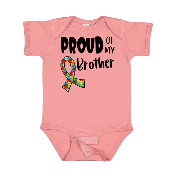 Inktastic Proud of My Brother Autism Awareness Puzzle Piece Ribbon Boys or Girls Baby Bodysuit