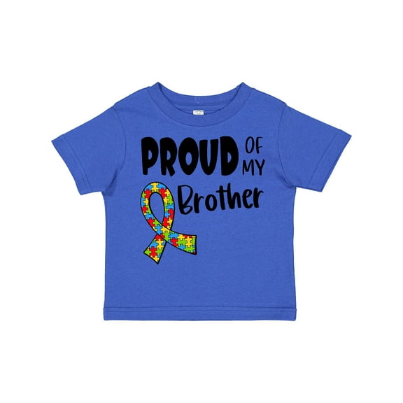 Inktastic Proud of My Brother Autism Awareness Puzzle Piece Ribbon Boys or Girls Toddler T-Shirt