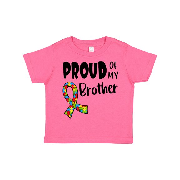Inktastic Proud of My Brother Autism Awareness Puzzle Piece Ribbon Boys or Girls Toddler T-Shirt