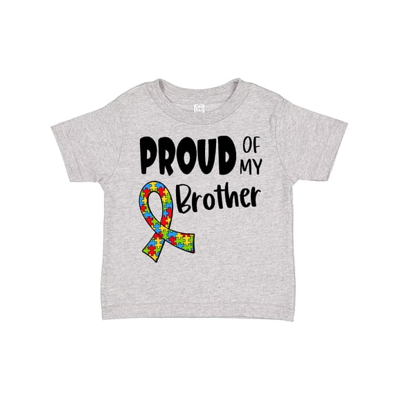Inktastic Proud of My Brother Autism Awareness Puzzle Piece Ribbon Boys or Girls Toddler T-Shirt