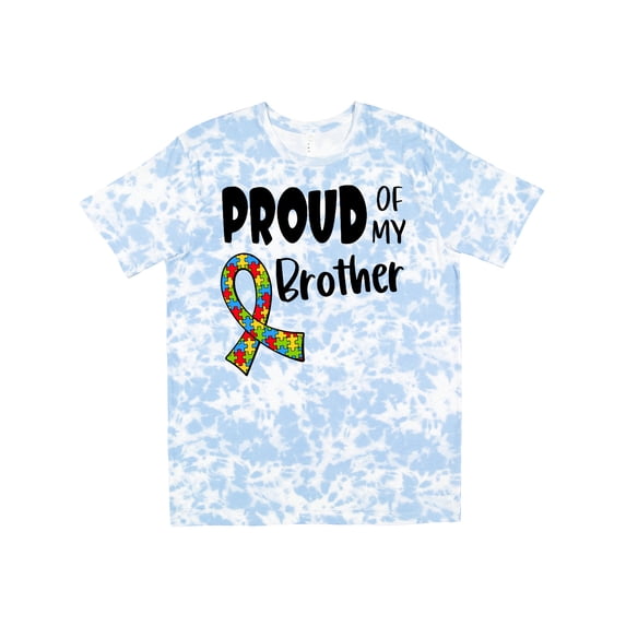 Inktastic Proud of My Brother Autism Awareness Puzzle Piece Ribbon T-Shirt
