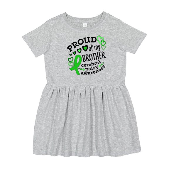 Inktastic Proud of My Brother Cerebral Palsy Awareness Girls Toddler Dress