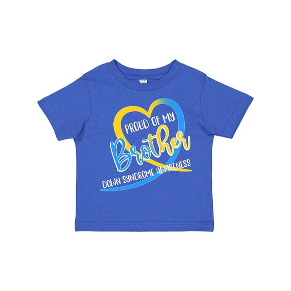Inktastic Proud of My Brother Down Syndrome Awareness Heart Ribbon Boys or Girls Toddler T-Shirt