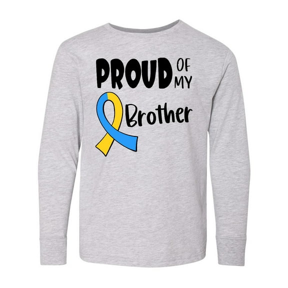 Inktastic Proud of My Brother Down Syndrome Awareness Long Sleeve Youth T-Shirt