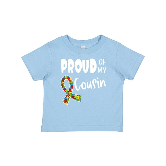 Inktastic Proud of My Cousin Autism Awareness Puzzle Piece Ribbon Boys or Girls Baby T-Shirt
