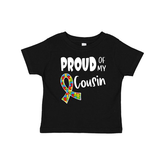 Inktastic Proud of My Cousin Autism Awareness Puzzle Piece Ribbon Boys or Girls Baby T-Shirt