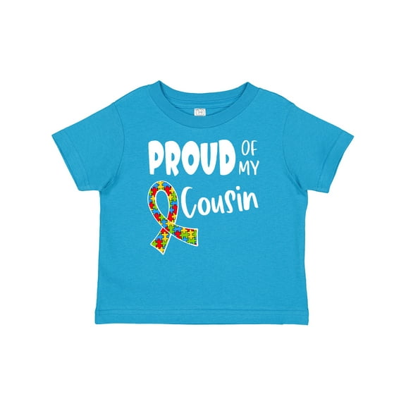 Inktastic Proud of My Cousin Autism Awareness Puzzle Piece Ribbon Boys or Girls Baby T-Shirt
