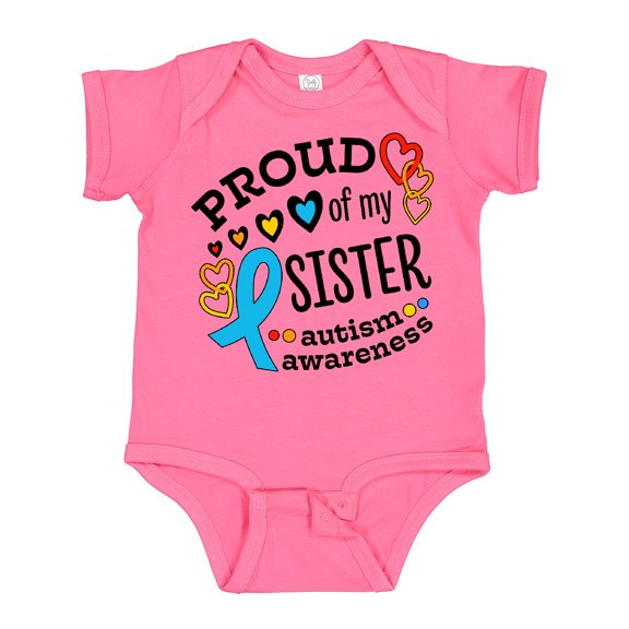 Inktastic Proud of My Sister Autism Awareness Boys or Girls Baby Bodysuit