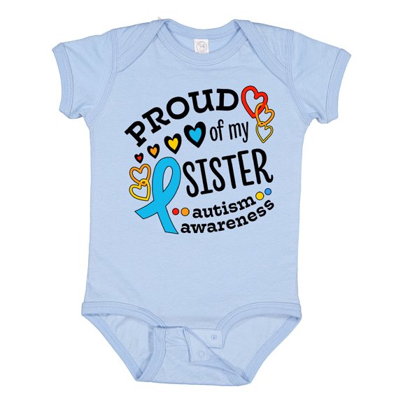 Inktastic Proud of My Sister Autism Awareness Boys or Girls Baby Bodysuit