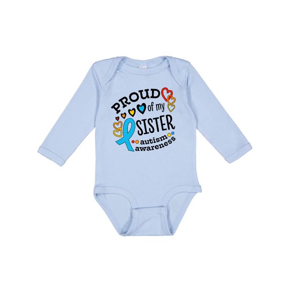 Inktastic Proud of My Sister Autism Awareness Boys or Girls Long Sleeve Baby Bodysuit