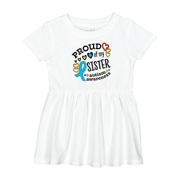 Inktastic Proud of My Sister Autism Awareness Girls Baby Dress