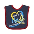 thumbnail image 1 of Inktastic Proud of My Uncle Down Syndrome Awareness Heart Ribbon Boys or Girls Baby Bib, 1 of 4
