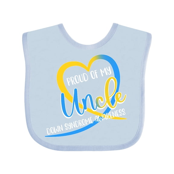 Inktastic Proud of My Uncle Down Syndrome Awareness Heart Ribbon Boys or Girls Baby Bib