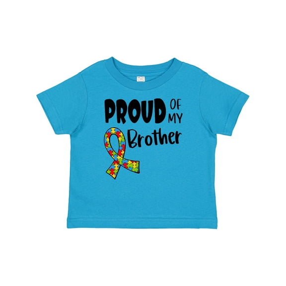Inktastic Proud of my Brother Autism Awareness Puzzle Piece Ribbon Boys or Girls Baby T-Shirt