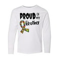 thumbnail image 1 of Inktastic Proud of my Brother Autism Awareness Puzzle Piece Ribbon Long Sleeve Youth T-Shirt, 1 of 5