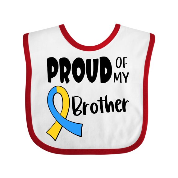 Inktastic Proud of my Brother Down Syndrome Awareness Boys or Girls Baby Bib