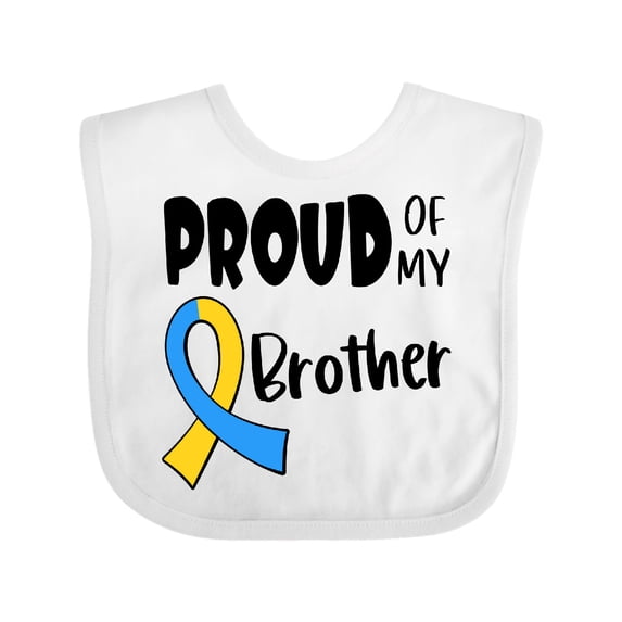 Inktastic Proud of my Brother Down Syndrome Awareness Boys or Girls Baby Bib