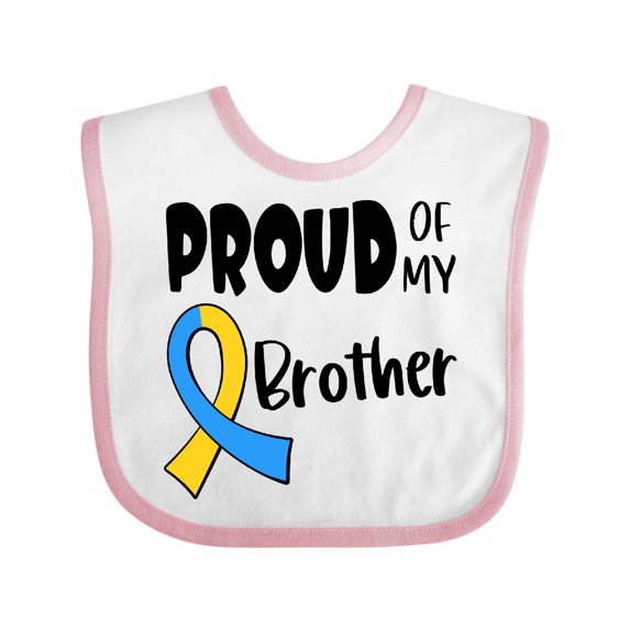 Inktastic Proud of my Brother Down Syndrome Awareness Boys or Girls Baby Bib