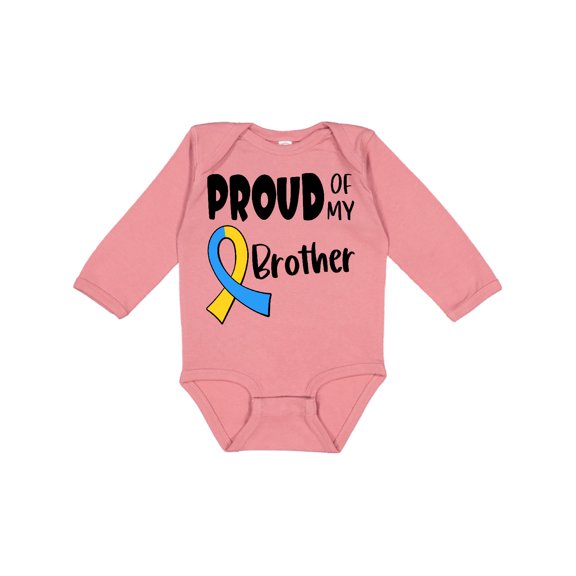 Inktastic Proud of my Brother Down Syndrome Awareness Boys or Girls Long Sleeve Baby Bodysuit