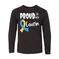thumbnail image 1 of Inktastic Proud of my Cousin Down Syndrome Awareness Long Sleeve Youth T-Shirt, 1 of 5