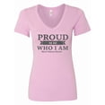 thumbnail image 1 of Inktastic Proud to Be Who I Am Black History Month Women's V-Neck T-Shirt, 1 of 5