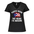 thumbnail image 1 of Inktastic Puerto Rican Awesome Women's Plus Size V-Neck T-Shirt, 1 of 5