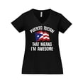 thumbnail image 1 of Inktastic Puerto Rican Awesome Women's Plus Size V-Neck T-Shirt, 1 of 5