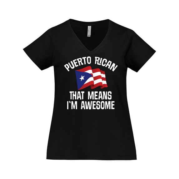 Inktastic Puerto Rican Awesome Women's Plus Size V-Neck T-Shirt