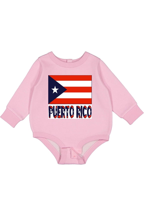 Puerto Rico Flag & Name Baby Fleece Bodysuit
