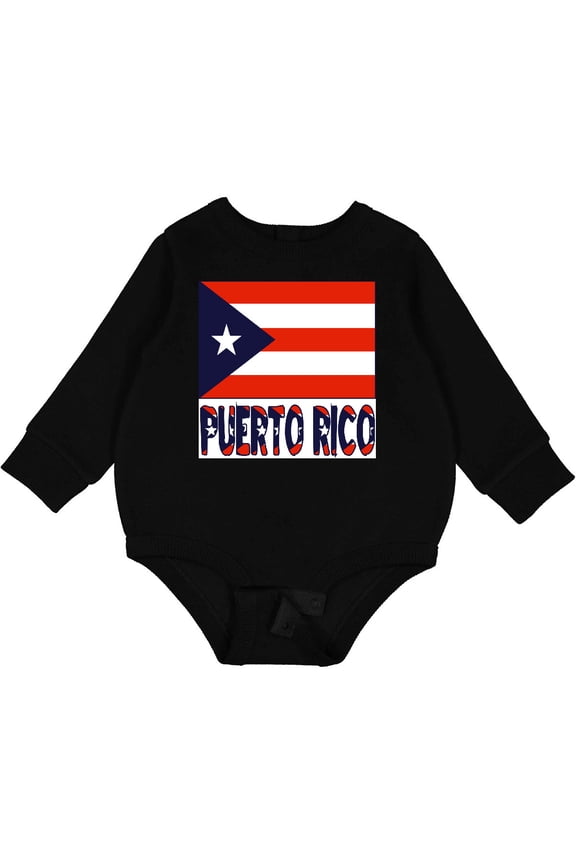 Puerto Rico Flag & Name Baby Fleece Bodysuit