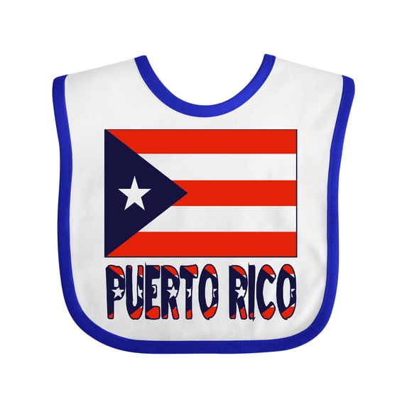 Inktastic Puerto Rico Flag & Name Boys or Girls Baby Bib