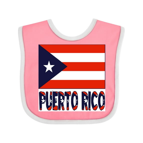 Inktastic Puerto Rico Flag & Name Boys or Girls Baby Bib
