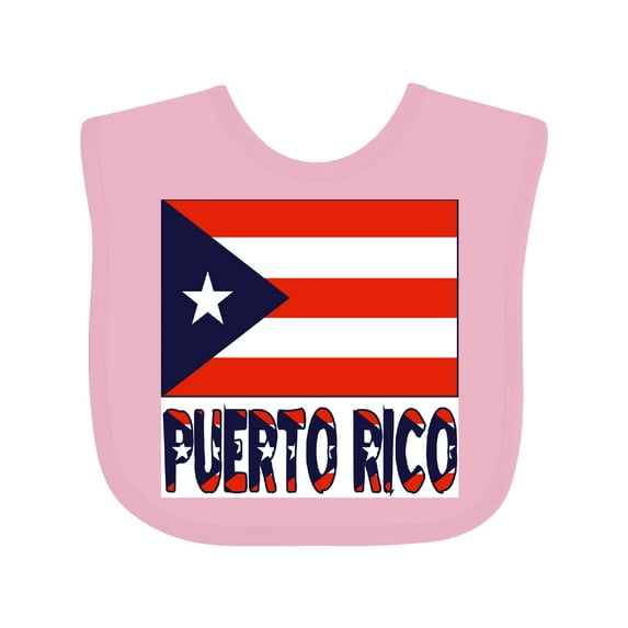 Inktastic Puerto Rico Flag & Name Boys or Girls Baby Bib