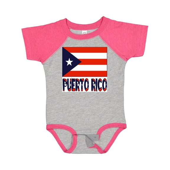 Inktastic Puerto Rico Flag & Name Boys or Girls Baby Bodysuit