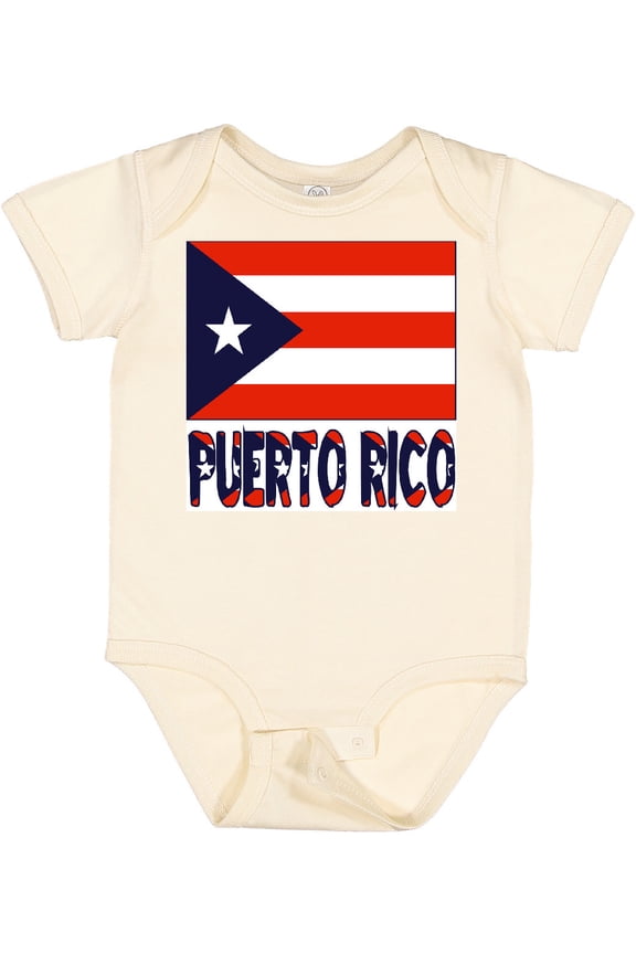 Puerto Rico Flag & Name Boys or Girls Baby Bodysuit